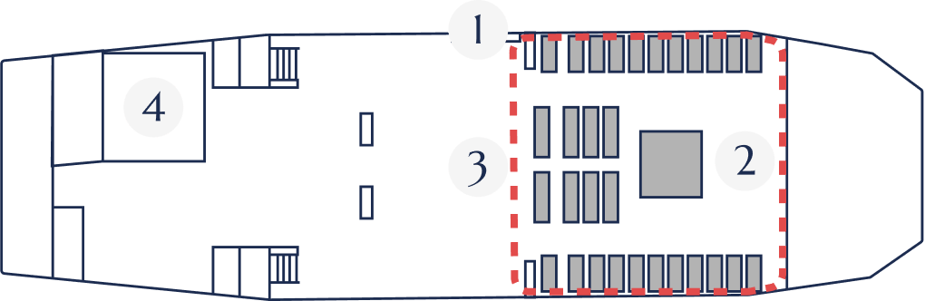 ファーストデッキの船内図